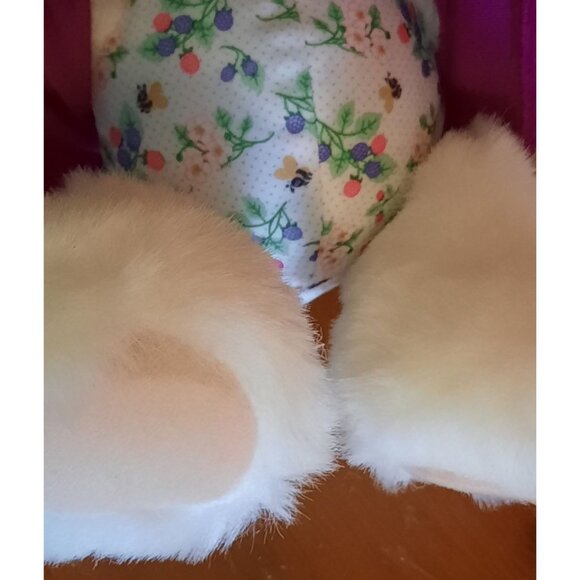 Vintage 1998 Fisher Price Stuffed Bear With Purple Dress with a flower - Picture 9 of 10